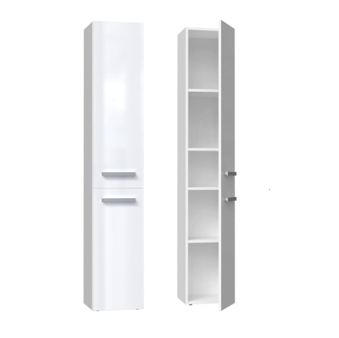 Szafka łazienkowa wąska LAZ-1314-BIEL-POŁ