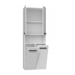 Szafka łazienkowa z koszami LAZ-1321-BIEL-POŁ