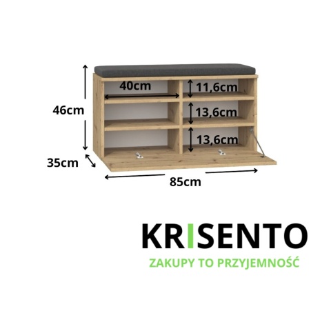 Szafka na buty z siedziskiem tapicerowanym BUT-205-ART
