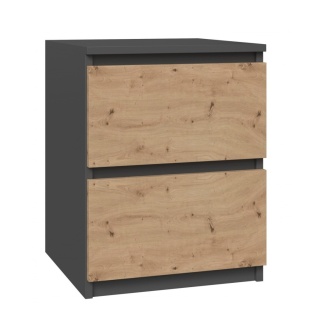 Szafka nocna 40 cm antracyt - dąb artisan SN-305-ANT-ART