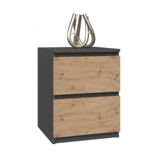 Szafka nocna 40 cm antracyt - dąb artisan SN-305-ANT-ART