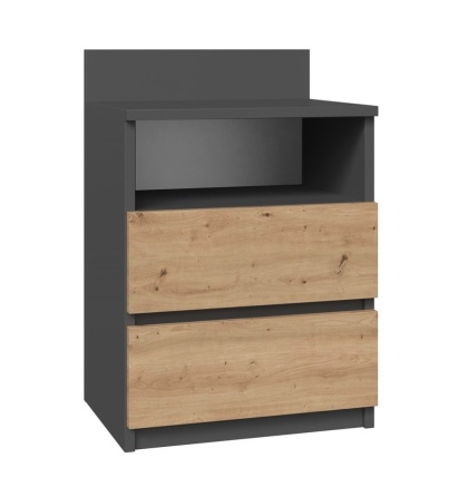 Szafka nocna antracyt - dąb artisan SN-303-ANT-ART