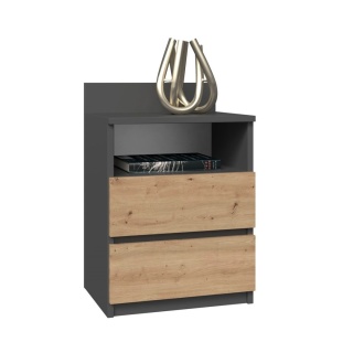 Szafka nocna antracyt - dąb artisan SN-303-ANT-ART