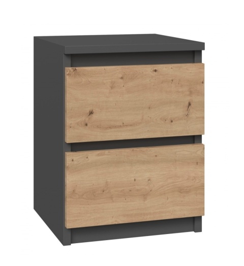 Szafka nocna waska antracyt - dąb artisan SN-304-ANT-ART