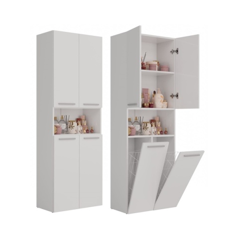 Szafka słupek do łazienki LAZ-1321-BIEL-MAT