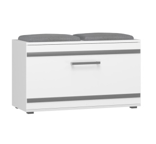 Szafka z siedziskiem na buty biała BUT-202-BIEL-MAT