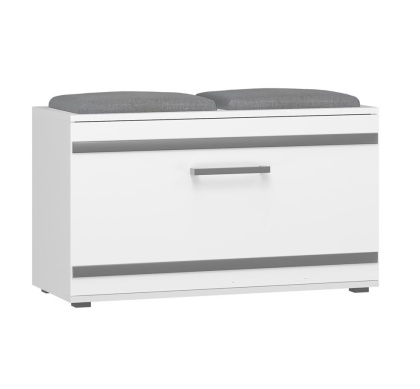 Szafka z siedziskiem na buty biała BUT-202-BIEL-MAT