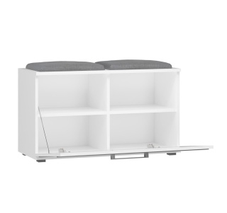 Szafka z siedziskiem na buty biała BUT-202-BIEL-MAT