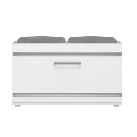 Szafka z siedziskiem na buty biała BUT-202-BIEL-MAT