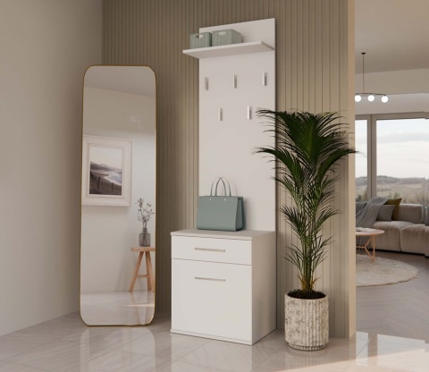 Wąska garderoba biała GAR-103-BIEL-MAT