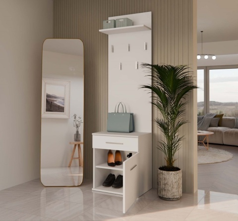 Wąska garderoba biała GAR-103-BIEL-MAT