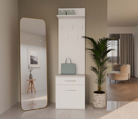 Wąska garderoba biała GAR-103-BIEL-MAT