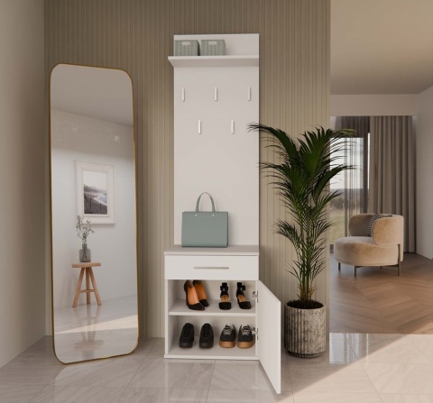 Wąska garderoba biała GAR-103-BIEL-MAT