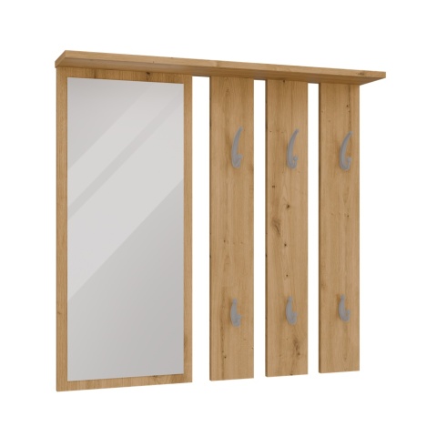 Wieszak na ubrania z lustrem dąb artisan WIESZ-602-ART