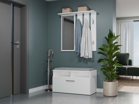 Wieszak ścienny do przedpokoju WIESZ-602-BIEL-MAT