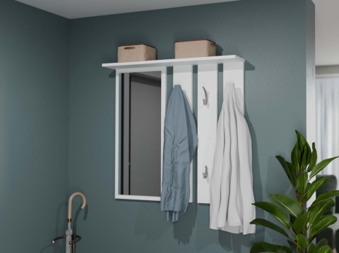 Wieszak ścienny do przedpokoju WIESZ-602-BIEL-MAT