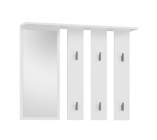 Wieszak z lustrem do przedpokoju WIESZ-606-BIEL