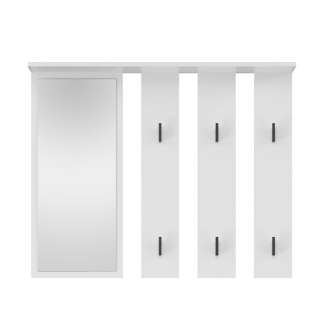 Wieszak z lustrem do przedpokoju WIESZ-606-BIEL