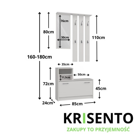 Biała garderoba GAR-101-BIEL-MAT