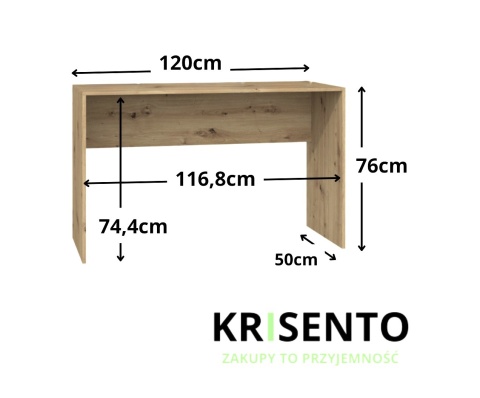 Biurko 120x50 cm dąb artisan BIUR-701-ART