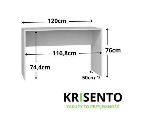 Biurko 120 cm białe BIUR-701-BIEL-MAT