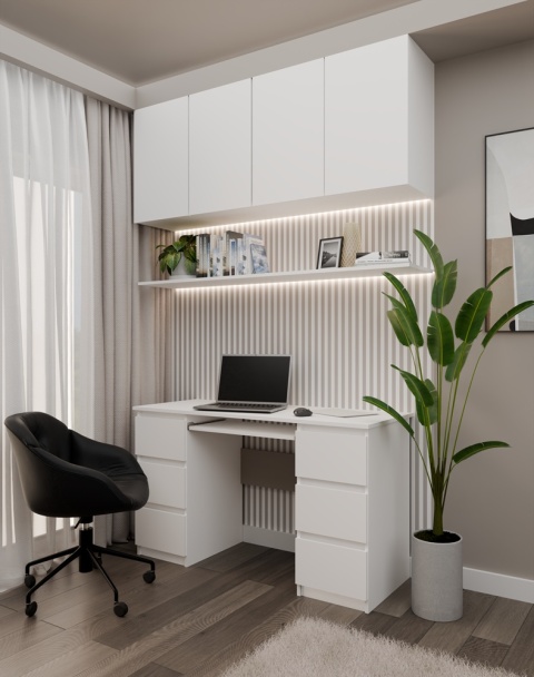 Biurko młodzieżowe nowoczesne BIUR-705-BIEL-MAT