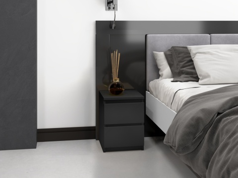 Czarna szafka nocna matowa 30x30x40 SN-304-CZERN-MAT