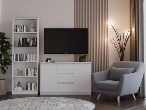 Duża biała komoda KOM-912-BIEL-MAT