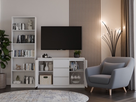 Duża biała komoda KOM-912-BIEL-MAT