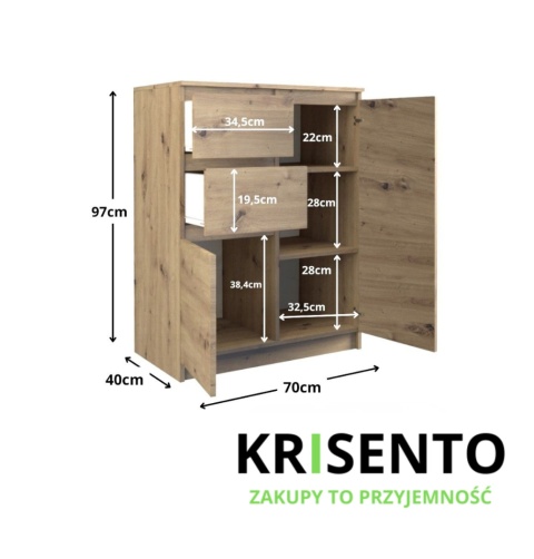 Komoda dąb artisan KOM-911-ART