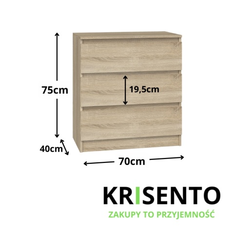 Niska komoda dąb sonoma KOM-901-SON