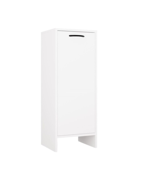 Półsłupek łazienkowy z koszem na pranie LAZ-1330-BIEL-MAT