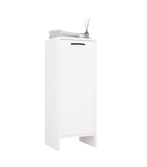 Półsłupek łazienkowy z koszem na pranie LAZ-1330-BIEL-MAT