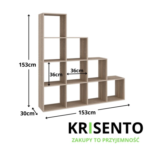 Regał schody dąb sonoma RE-1410-SON