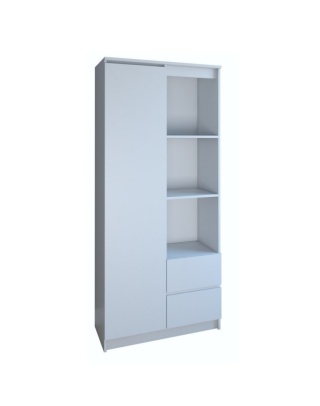 Regał zamykany z półkami RE-1425-BIEL-MAT