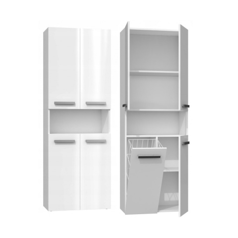 Słupek do łazienki z koszem LAZ-1319-BIEL-POŁ