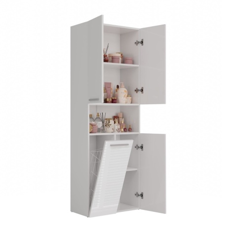 Słupek do łazienki z koszem LAZ-1319-BIEL-POŁ