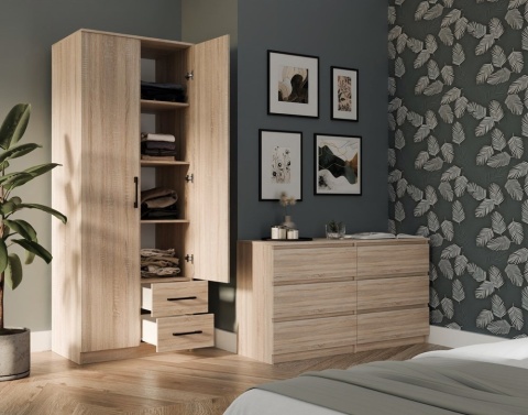 Szafa 80 cm z drążkiem i półkami SZAF-1004-SON