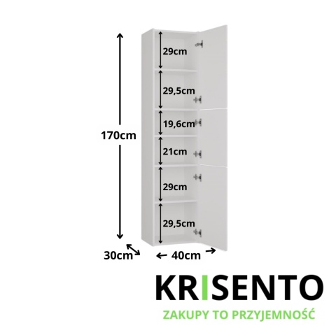 Szafka łazienkowa na reczniki LAZ-1312-BIEL-MAT