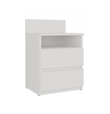 Szafka nocna biała z wystającą deseczką SN-303-BIEL-MAT