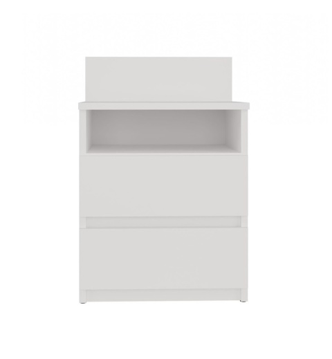 Szafka nocna biała z wystającą deseczką SN-303-BIEL-MAT