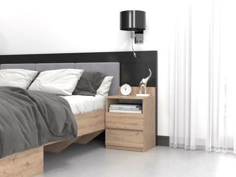 Szafka nocna dąb artisan 2 szuflady i półka SN-303-ART