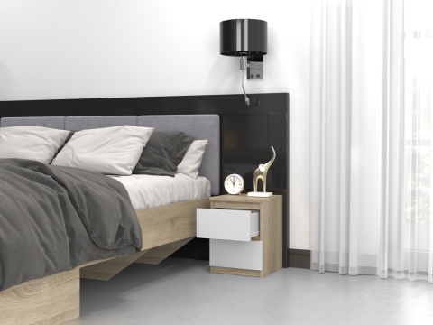 Szafka nocna dąb sonoma biały SN-304-SON-BIEL