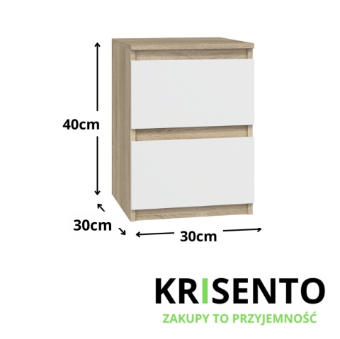 Szafka nocna dąb sonoma biały SN-304-SON-BIEL