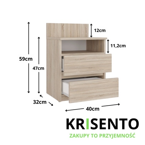 Szafka nocna dąb sonoma wysoka SN-303-SON