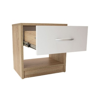 Szafka nocna tania biel - dąb sonoma SN-302-SON-BIEL