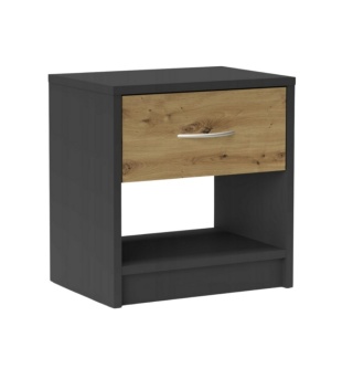 Szafka nocna z jedną szufladą antracyt - dąb artisan SN-302-ANT-ART