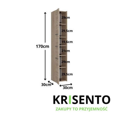 Wymiary szafki stojącej LAZ-1310-SON do łazienki.