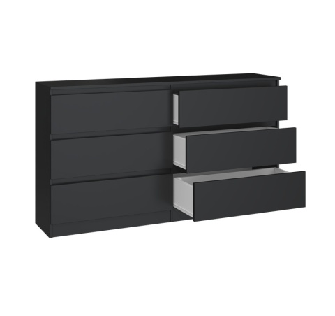 Szeroka komoda 140cm KOM-906-CZERN-MAT
