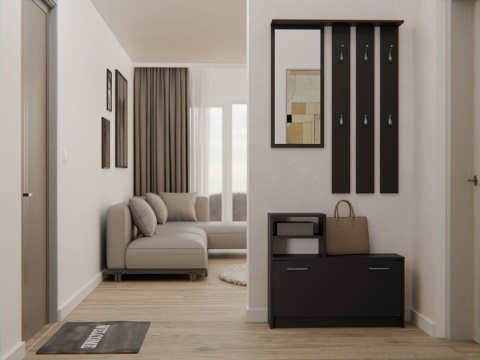 Tania garderoba do przedpokoju czarna GAR-101-CZERN-MAT